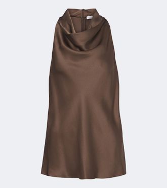 Brunello Cucinelli Top de seda drapeado