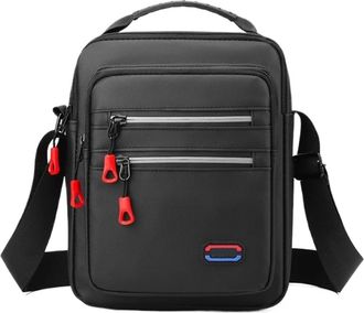 Generic Compatible For Mens Stylish Minimalist Shoulder Bag Large Capacity Multi-Compartment Crossbody Durable Commuter(Black)