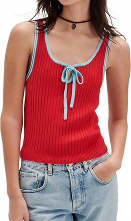 Free People All Star Sweater Tank In Atlas Red Combo