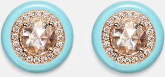 Kamyen Jewellery 18kt rose gold and enamel earrings with diamonds