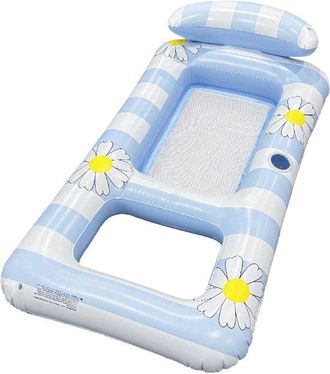No Brand Tumbona Hinchable - Sof&aacute; Cama De Aire - Rel&aacute;jate Junto Al Agua - Soporte Ergon&oacute;mico - 154 X 82 Cm - Azul