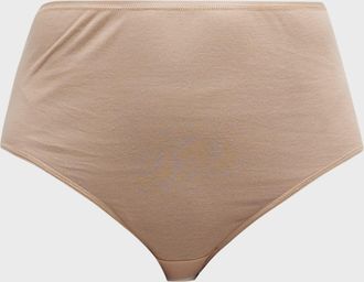 Hanro Cotton Seamless Satin-Trim Briefs