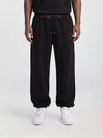 Marcelo Burlon County of Milan Cotton Jogger Trousers with Contrast Logo and Drawstring