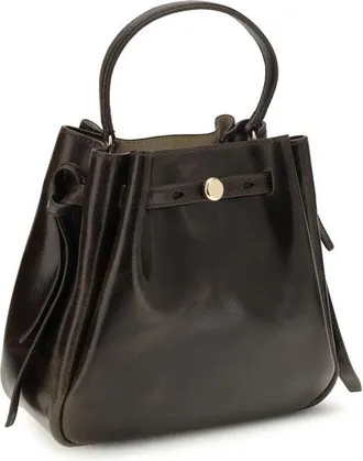 Tory Burch Romy Calfskin Leather Bucket Bag - Brown