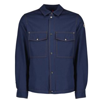 Moncler Watagua Shirt Jacket - Heren - Spijkerjassen - Blauw - XL - Katoen - Jassen