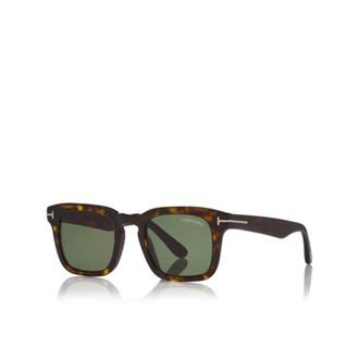 Tom Ford Dark Havana Acetate Square Green Mens Sunglasses FT0751 52N 50