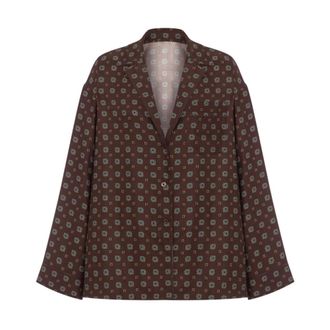 Moschino Dames, Blouses & Shirts, Bruin, Maat: XS Zijde