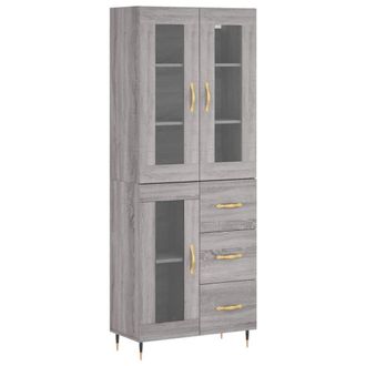 Berkfield Home Highboard Grey Sonoma 69.5x34x180 cm Engineered Wood