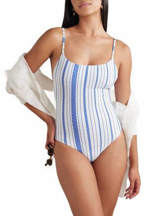 Lemlem Elene One Piece Swimsuit In Tiki Azure