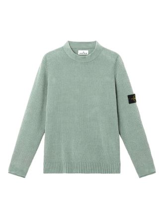 Stone Island waffle-knit cotton sweater - Green