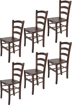 Tommychairs Tommychairs Set 6 Sillas Venice En Madera De Haya Color Nuez