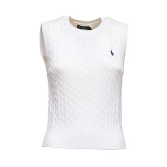 Ralph Lauren Round-neck Knitwear, female, White, Size: S Pullover