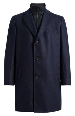 Jack Victor Delroy Wool Topcoat in Navy at Nordstrom Rack, Size 36 Regular