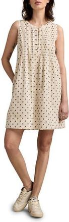 Lucky Brand Textured Pintuck Detail Cotton Blend Shift Minidress in Cream at Nordstrom Rack, Size Xx-Large