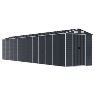 Berkfield Home Garden Shed Anthracite 191x980x198 cm Galvanised Steel in Charcoal | Size: 191 x 980 x 198 cm