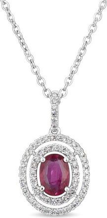 Le Vian Platinum 1.05 Ct. Tw. Diamond & Ruby Pendant