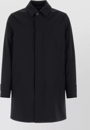 Herno polyester raincoat back vent cuffed sleeves pockets