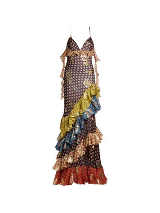Etro Etro Long Dress With Ruffles And A V Neck