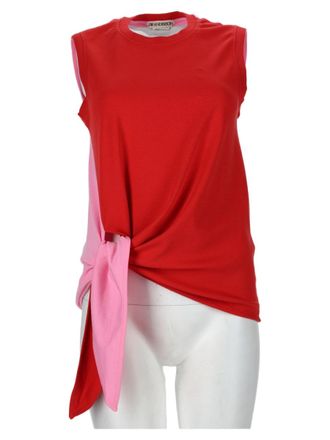 J.W.Anderson Red Sleeveless Asymmetrical Organic Cotton Top