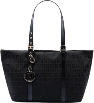 Fendi Pre-owned Tote Bags, female, Black, Size: ONE SIZE Pre-owned Canvas Tote