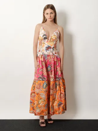 Farm Rio Womens Dress Ligia Multicolour Organic Cotton