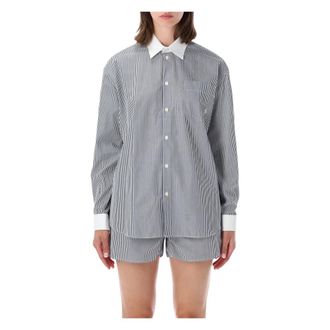 Sporty & Rich Dames, Blouses & Shirts, Wit, Maat: M Katoen