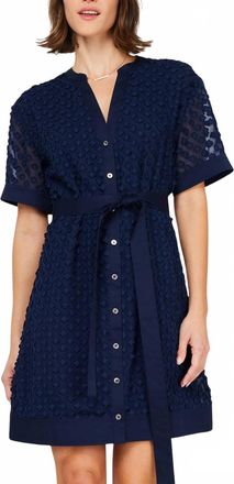 Current Air Laura Floral Button Down Mini Dress In Navy
