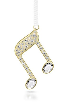 Swarovski Holiday Magic Music Note Crystal Ornament in Gold at Nordstrom