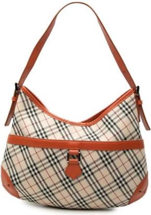 Burberry Pre-owned Nova Check Hobo - Dames - Vintage Schoudertas - Beige - ONE Size - Leer - Vintage