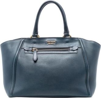 Prada Pre-owned Handbags, female, Blue, Size: ONE SIZE Pre-owned Vintage Tote