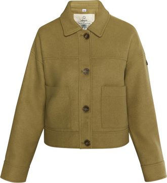 Dreimaster Dreimaster Tussenjas gemaakt van een wolmix Dames lichte olijf