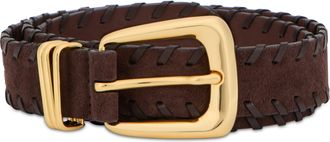 Veronica Beard Womens Leather Belt With Gold Buckle Espresso Calf Skin