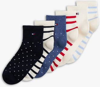 Tommy Hilfiger Womens Athletic Quarter-Top Sock 6-Pack - Multi