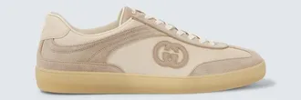 Gucci Interlocking G suede-trimmed sneakers