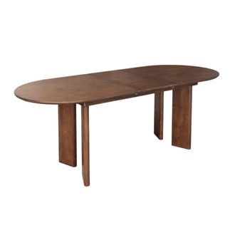 Sweeek Mesa de comedor ovalada extensible de madera de hevea, 6-8 plazas