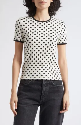 Marimekko Kukkea Pallo Kioski Polka Dot T-Shirt in Off White Black at Nordstrom, Size Large