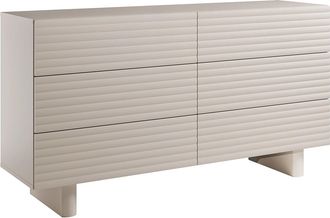 Vente-Unique C&oacute;moda de 6 cajones - MDF - Beige - LUDIMA