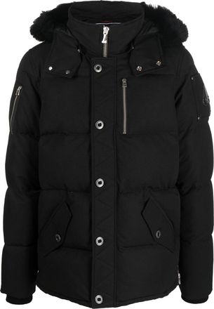 Moose Knuckles padded hooded jacket - men - Down/Feather/Cotton/Nylon/Nylon - L - Black