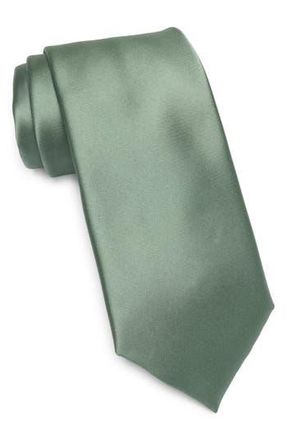 Nordstrom Rack Solid Satin Tie in Sage at Nordstrom Rack