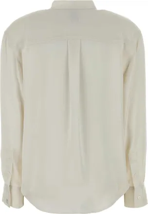 Calvin Klein Womens Satin Shirt Beige Polyester