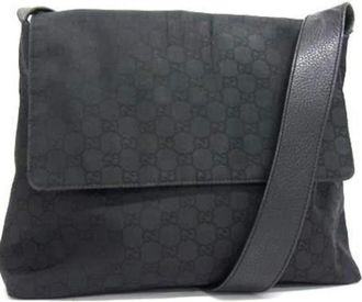 Gucci Pre-owned Cross Body Bags, male, Black, Size: ONE SIZE Pre-owned Leather gucci-bags