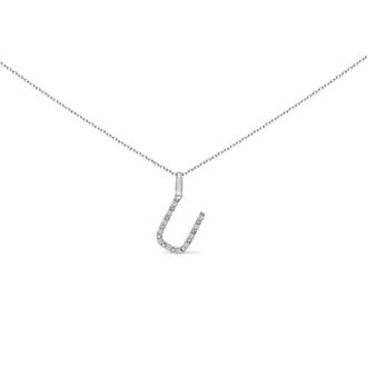 House of Brilliance Sterling Silver Diamond Accent C Initial Pendant Necklace