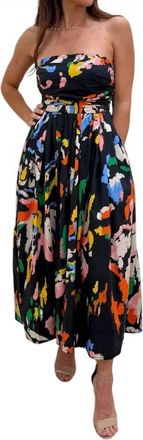 A.L.C. Tate Midi Dress In Black Multi