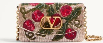 Valentino Garavani Valentino Garavani Vain Embroidered Shoulder Clutch With Cherryfic Pattern Wo