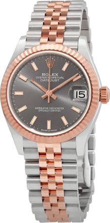 Rolex Datejust 31 Dark Rhodium Dial Automatic Ladies Steel and 18kt Everose Gold Jubilee Watch 278271DRSJ