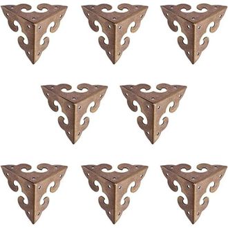 OEM Set Di 8 Protezioni Angolari Vintage In Ottone Massiccio Con Motivo A Nuvola