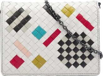Bottega Veneta Pre-owned Wallet on Chain - Dames - Vintage Schoudertas - Wit - ONE Size - Leer - Vintage