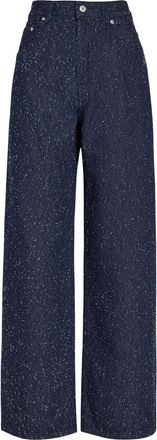 Jacquemus Le De-nimes Large Frayed Wide-leg Jeans - Navy - 27 (W27 / UK8-10 / S)