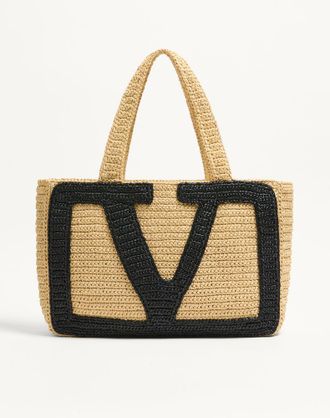 Valentino Garavani Borsa Shopping Grande Valentino Garavani Viva Superstar In Rafia Donna NATURALE UNI