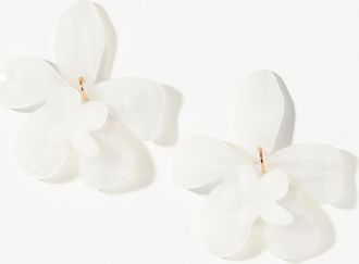 Simons Womens Large double-flower earrings